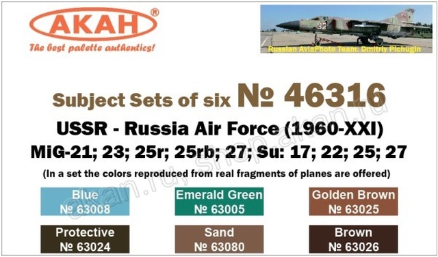 Boxart Soviet AF (1978-1989) MiG-21, 23, 25r, 25rb, 27, Su-17, 22,  Akan