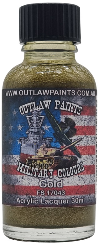 Boxart US Military Colour - Gold FS17043 OP039MIL Outlaw Paints Boxart US Military Colour - Gold FS17043 OP039MIL Outlaw Paints