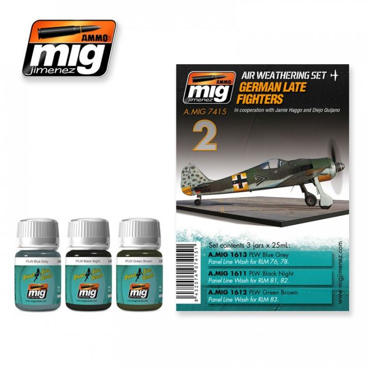 Boxart Air Weathering Set German Late Fighters  Ammo by Mig Jimenez