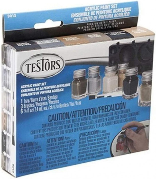 Boxart Acrylic Paint Set (Flat military set with brushes & tray)  Testors