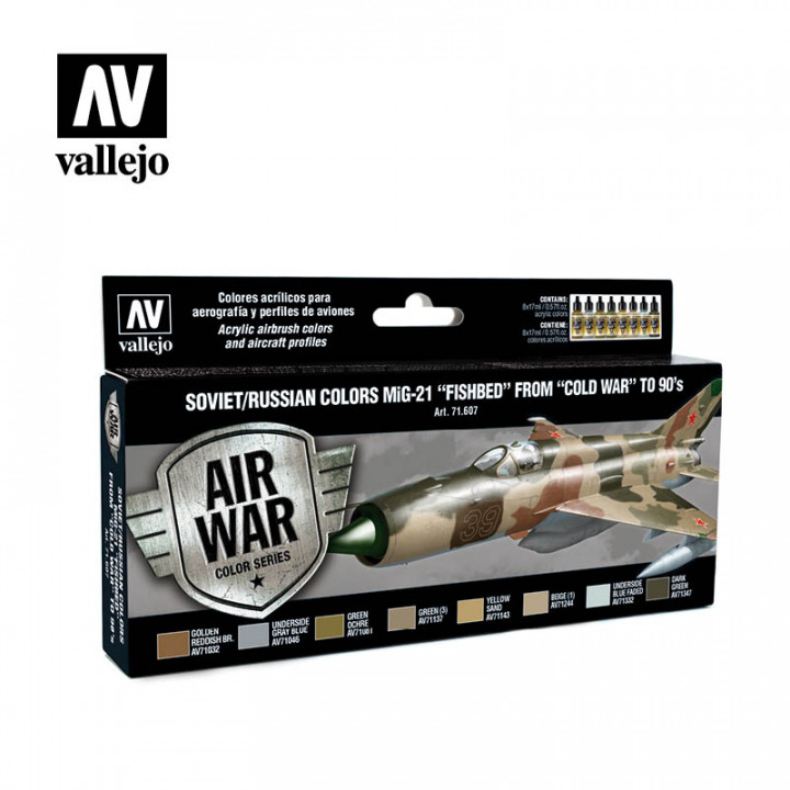 Boxart Soviet/Russian Colors MIG-21 "Fishbed" from Cold War to 90's  Vallejo Model Air