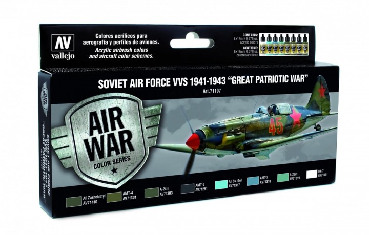 Boxart Soviet Air Force VVS 1941 to 1943 “Great Patriotic War” 71.197 Vallejo Model Air