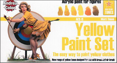 Boxart Yellow Paint Set (6x17ml) ACS-011 Andrea Color