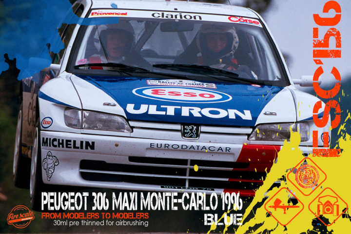 Boxart Monte Carlo 1996 Blue - Peugeot 306 Maxi  Fire Scale Colors