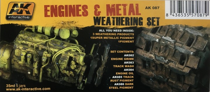 Boxart Engines & Metal weathering set  AK Interactive