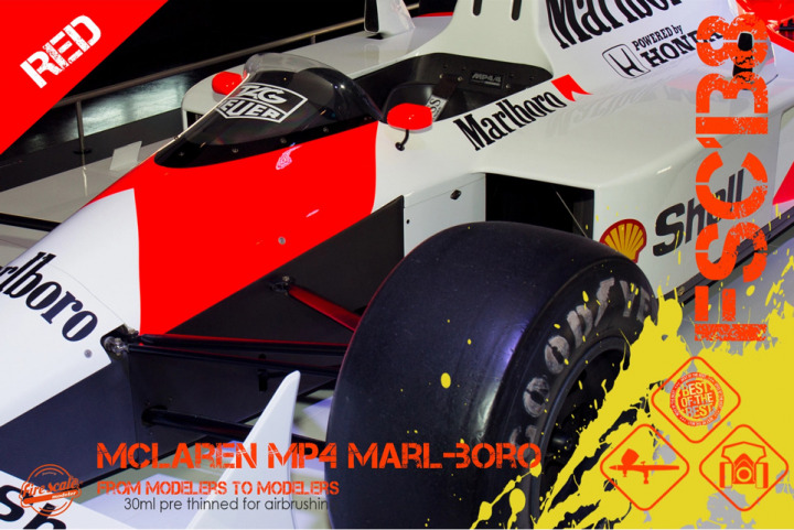Boxart Mclaren MP4 (Marlboro) Red  Fire Scale Colors