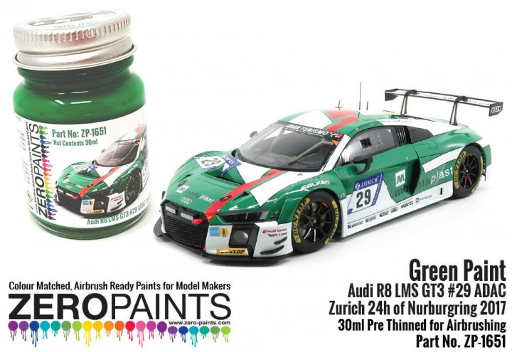 Boxart Audi R8 LMS GT3 #29 ADAC Zurich 24h of Nurburgring '17 Green Zero Paints Boxart Audi R8 LMS GT3 #29 ADAC Zurich 24h of Nurburgring '17 Green Zero Paints