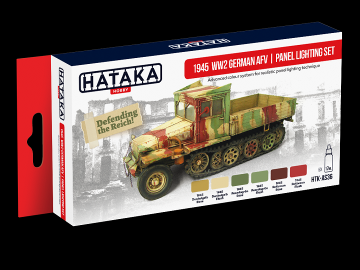 Boxart 1945 WW2 German AFV | panel lighting set HTK-AS36 Hataka Hobby Red Line