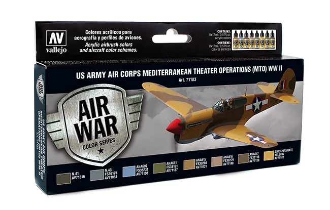 Boxart US Army Air Corps Mediterranean Theater Operation (MTO) WWII 71.183 Vallejo Model Air